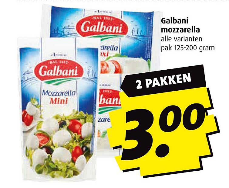 Galbani mozzarella alle varianten pak 125-200 gram