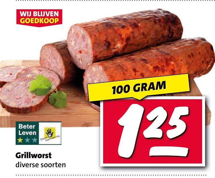 Grillworst diverse soorten