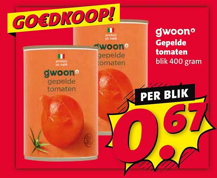 gwoon Gepelde tomaten blik 400 gram