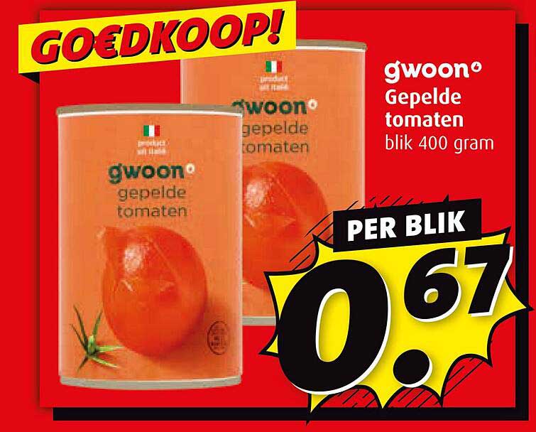 g'woon Gepelde tomaten blik 400 gram