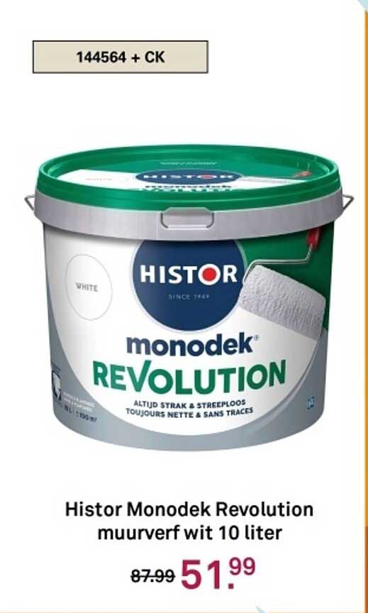 Histor Monodek Revolution muurverf wit 10 liter