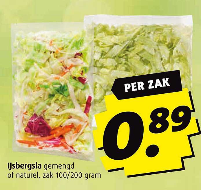 IJsbbergsla gemengd of natuur, zak 100/200 gram