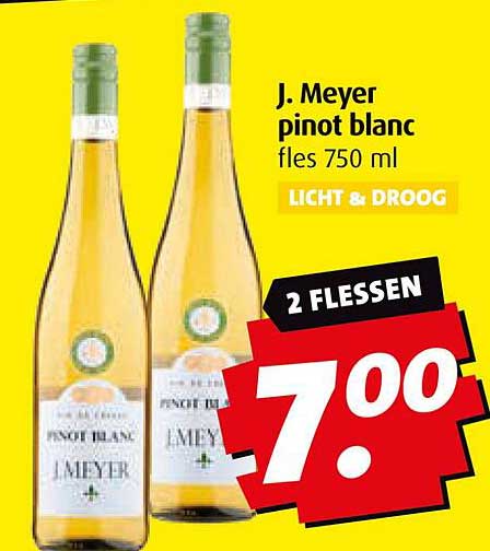 J. Meyer pinot blanc fles 750 ml - 2 flessen voor 7,00