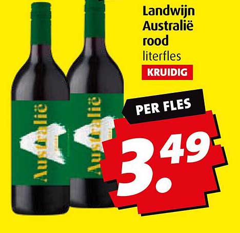Landwijn Australië rood literfles
