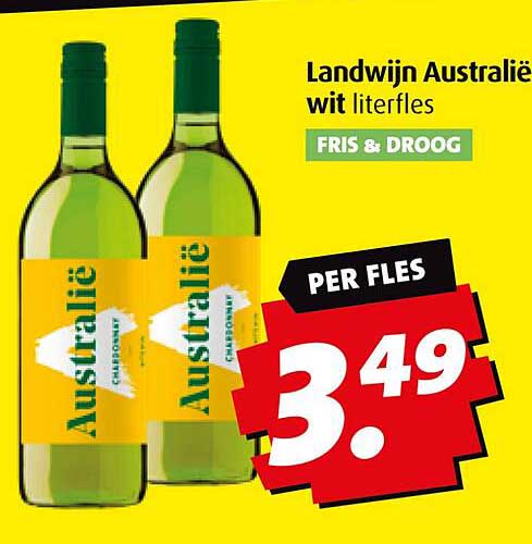 Landwijn Australië wit literfles