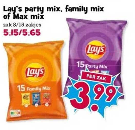 Lay's party mix, family mix of Max mix