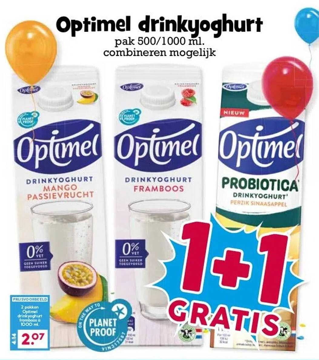 Optimel drinkyoghurt pak 500/1000 ml. combineren mogelijk