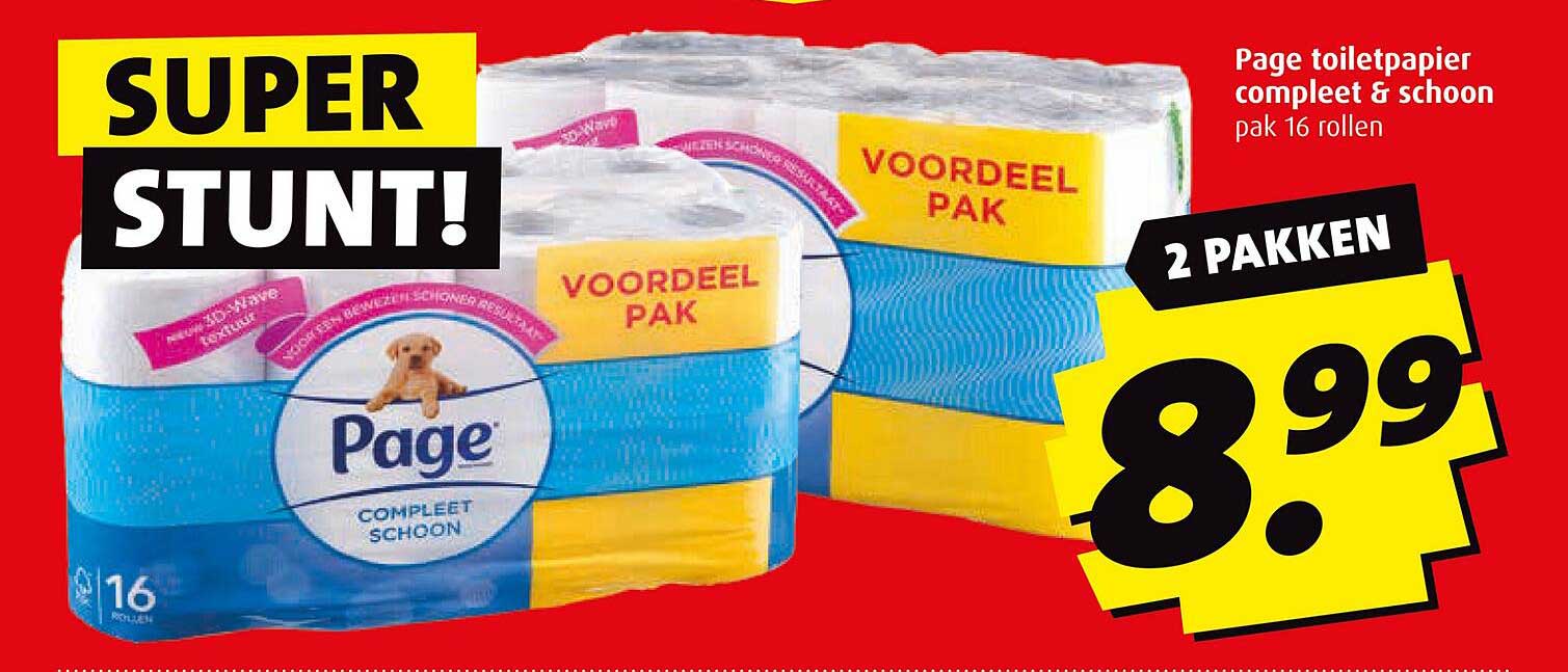 Page toiletpapier compleet & schoon pak 16 rollen