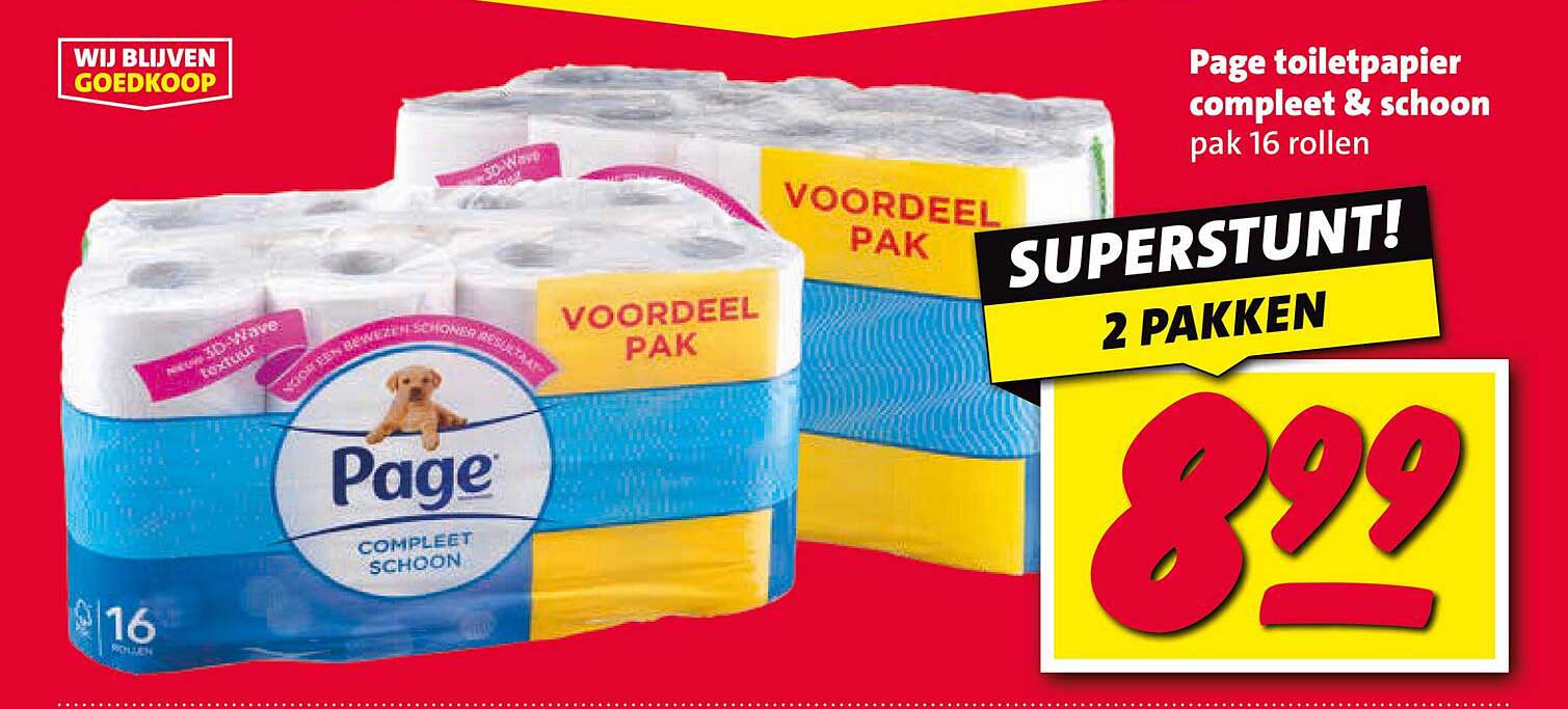 Page toiletpapier compleet & schoon pak 16 rollen