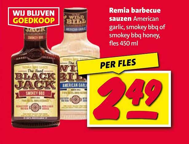 Remia barbecue sauzen American garlic, smokey bbq of smokey bbq honey fles 450 ml