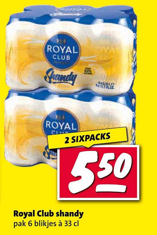 Royal Club shandy pak 6 blikjes à 33 cl