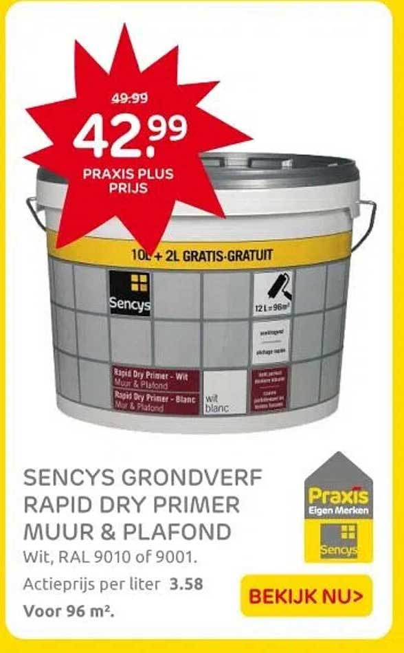 SENCYS GRONDVERF RAPID DRY PRIMER MUUR & PLAFOND