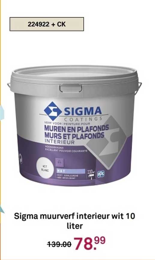 Sigma muurverf interieur wit 10 liter