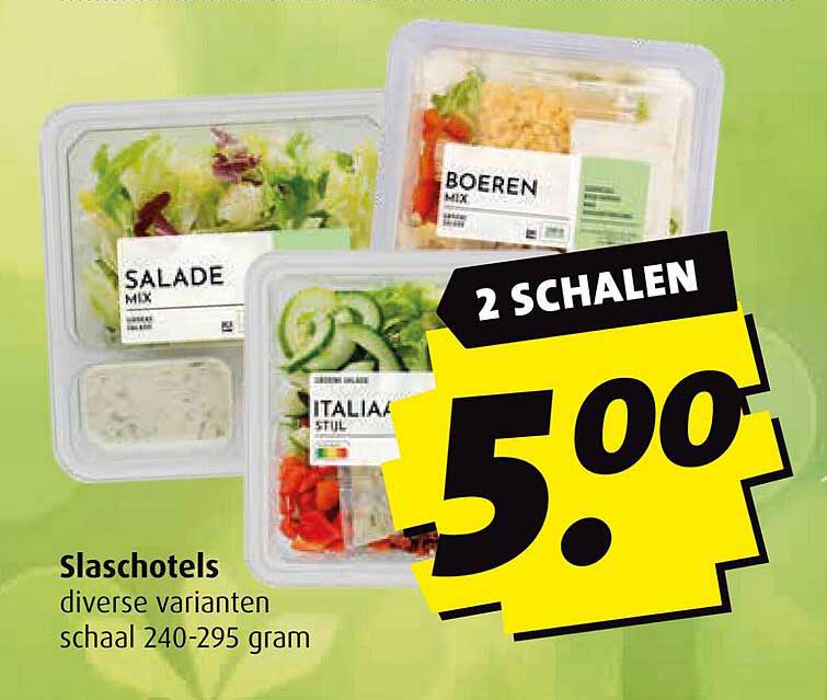 Sla-schotels diverse varianten schaal 240-295 gram