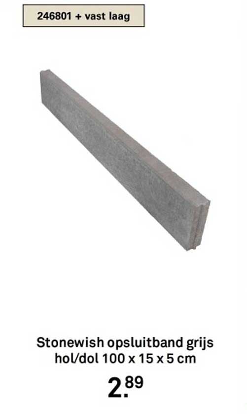 Stonewish opsluitband grijs hol/dol 100 x 15 x 5 cm