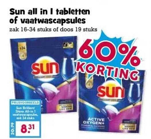 Sun all in 1 tabletten of vaatwascapsules