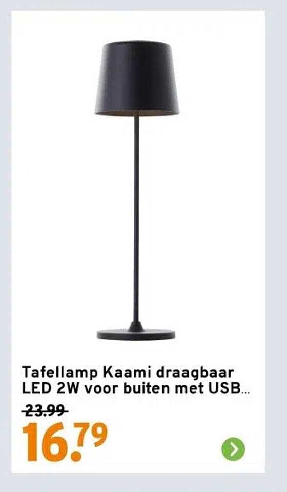 Tafellamp Kaami draagbaar LED 2W voor buiten met USB