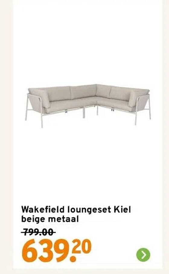 Wakefield loungeset Kiel beige metaal
