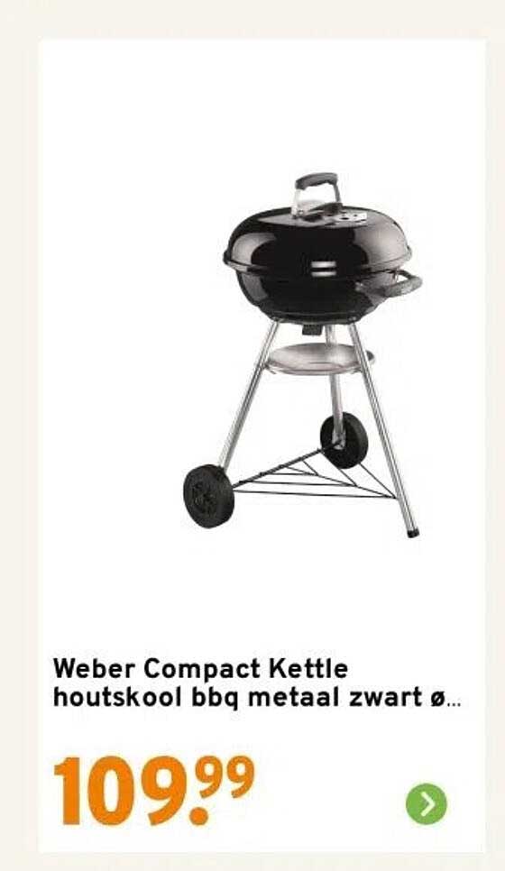 Weber Compact Kettle houtskool bbq metaal zwart