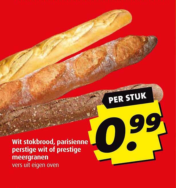 Wit stokbrood, parisienne perstige wit of prestige meergranen