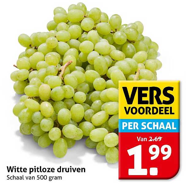 Witte pitloze druiven