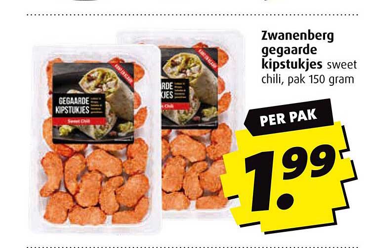 Zwanenberg gegrilde kipstukjes sweet chili, pak 150 gram