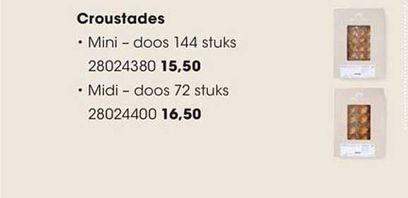 Croustades Mini - doos 144 stuks