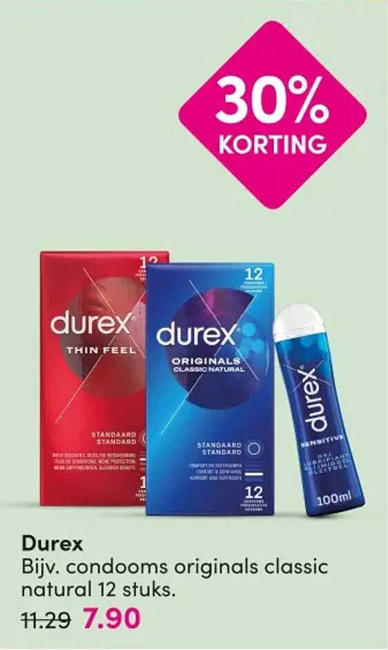 Durex Bijv. condooms originals classic natural 12 stuks 30% KORTING