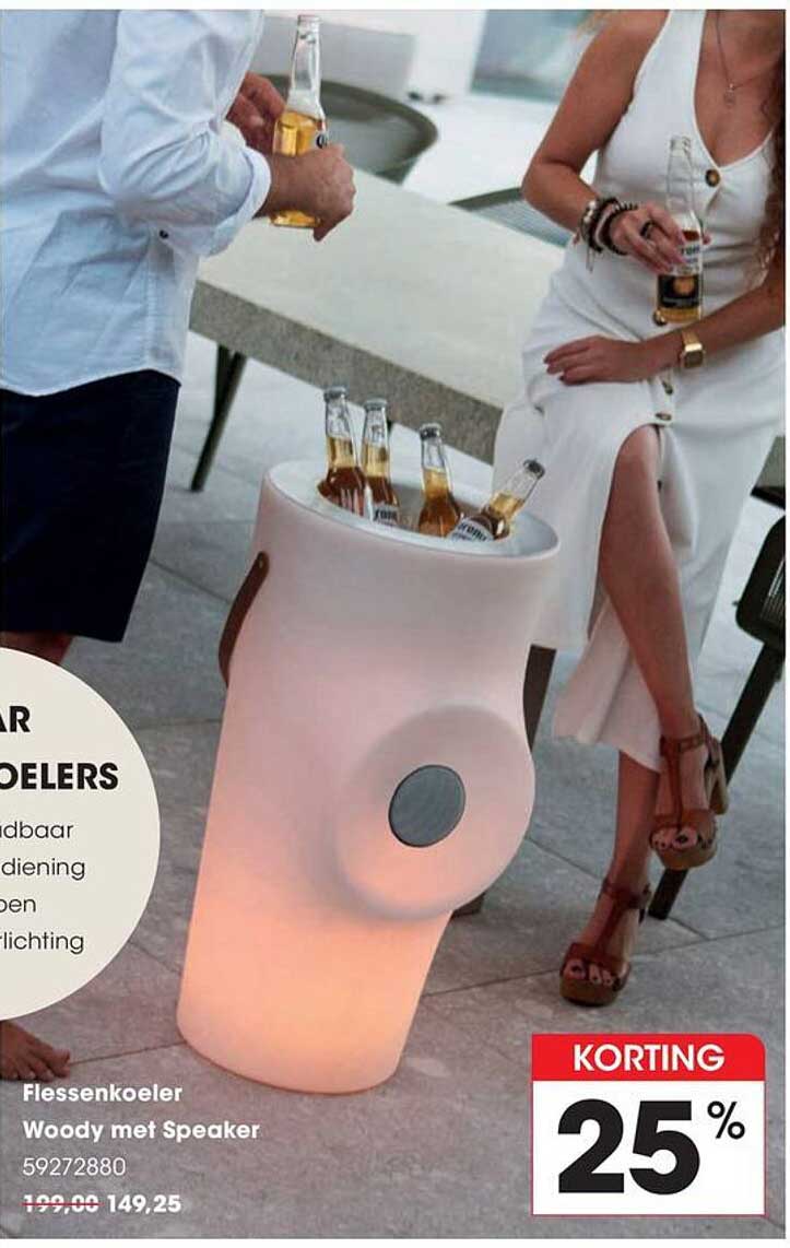 Flessenkoeler Woody met Speaker