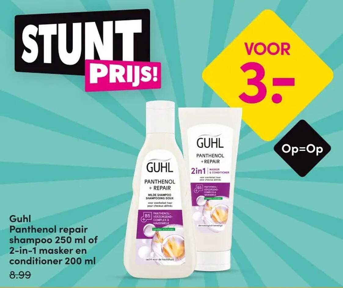Guhl Panthenol repair shampoo 250 ml of 2-in-1 masker en conditioner 200 ml