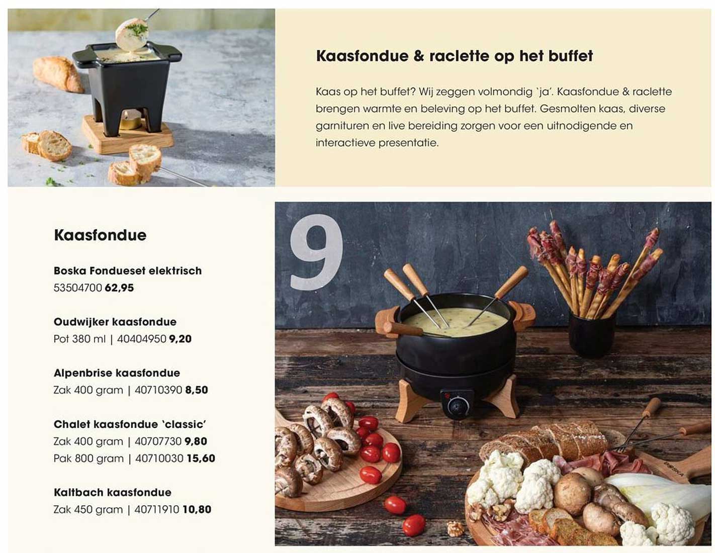 Kaasfondue & raclette op het buffet