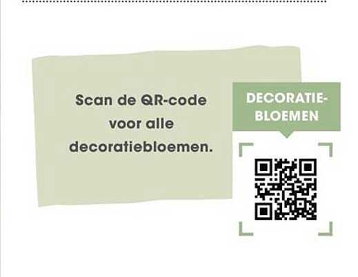 Scan de QR-code voor alle decoratiebloemen.