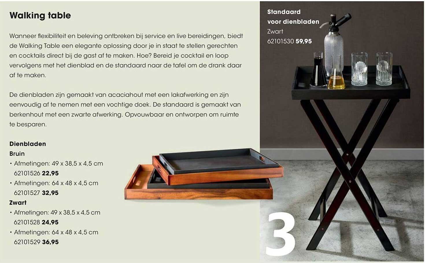 Standaard voor dienbladen Zwart
