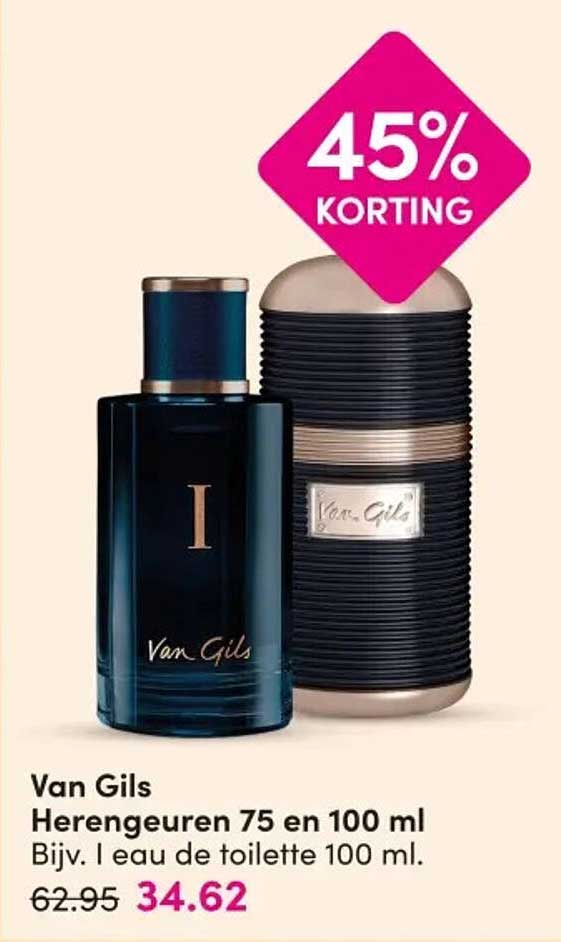 Van Gils Herengeuren 75 en 100 ml Bijv. L eau de toilette 100 ml 45% korting