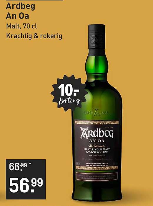 Ardbeg An Oa, Malt, 70 cl - Krachtig & rokerig