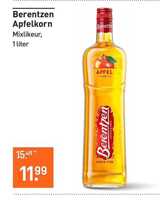 Berentzen Apfelkorn Mixlikeur, 1 liter