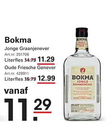 Bokma Jonge Graanjenever Literfles