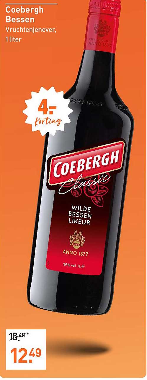 Coebergh Bessen Vruchtenjenever, 1 liter