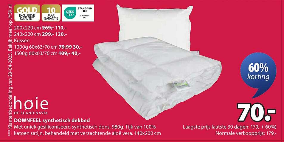 DOWNFEEL synthetisch dekbed