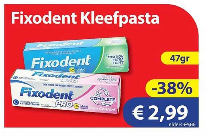 Fixodent Kleefpasta