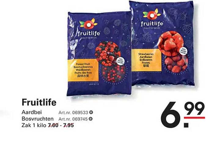 Fruitlife Aardbei en Bosvruchten Zak 1 kilo
