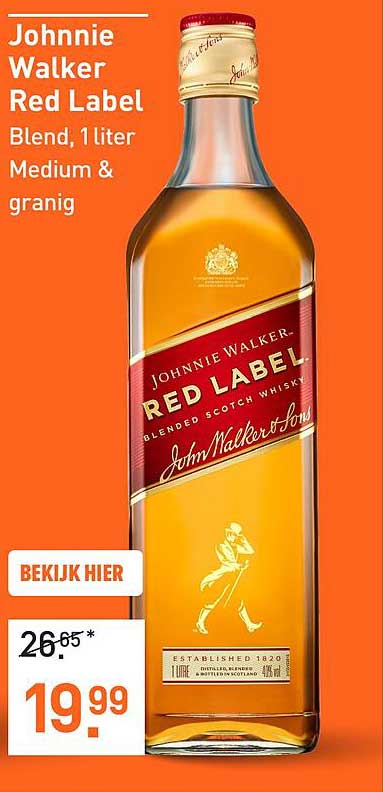 Johnnie Walker Red Label Blend, 1 liter Medium & granig