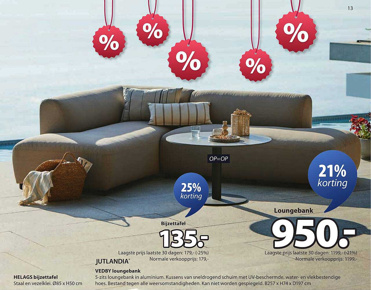 JUTLANDIA® bijzettafel en VEDBY loungebank