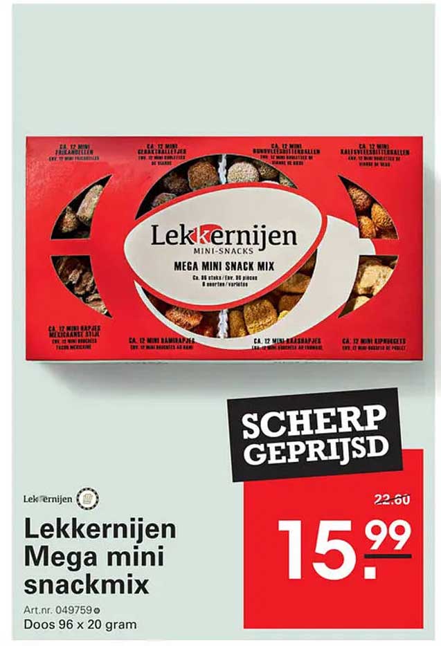 Lekkerknijen Mega mini snackmix