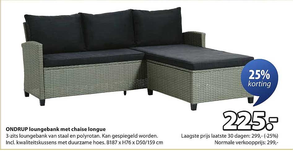 ONDRUP loungebank met chaise longue