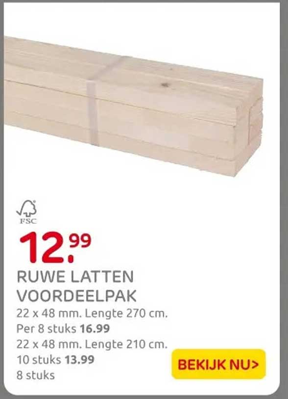 RUWE LATTEN VOORDEELPAK
