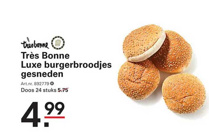 Très Bonne Luxe burgerbroodjes gesneden