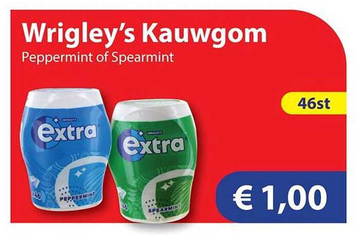 Wrigley's Kauwgom Peppermint of Spearmint