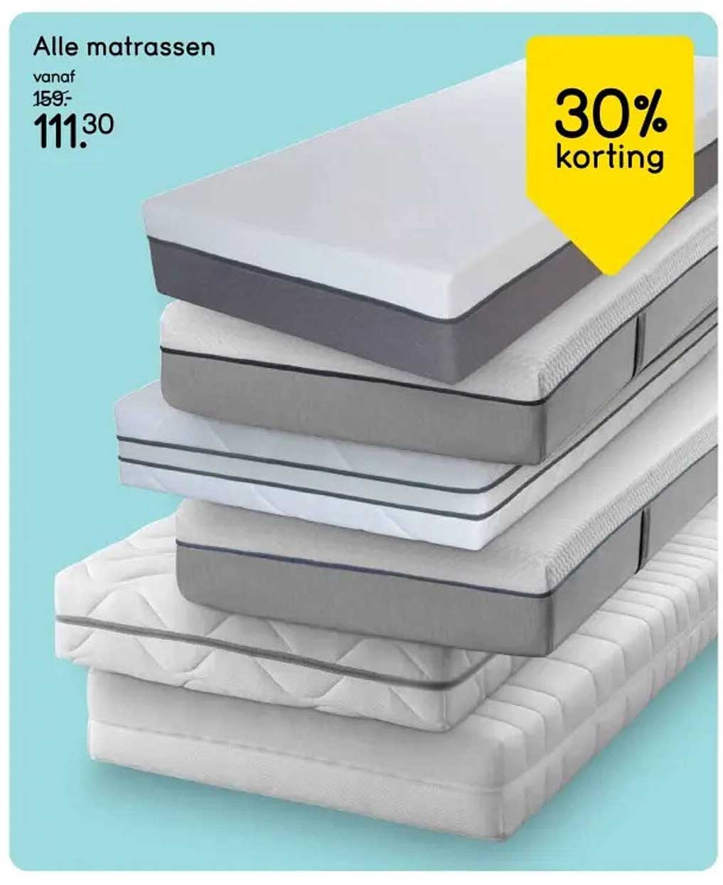 Alle matrassen 30% korting