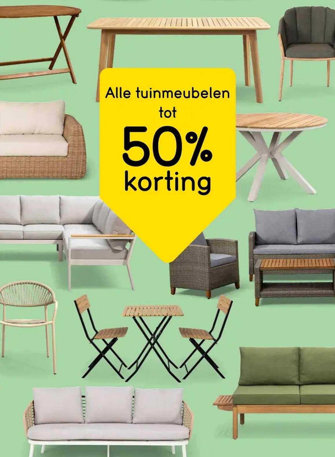 Alle tuinmeubelen tot 50% korting